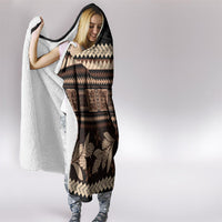 Black Samoa Siapo Teuila Flowers Hooded Blanket LT14 - Polynesian Pride