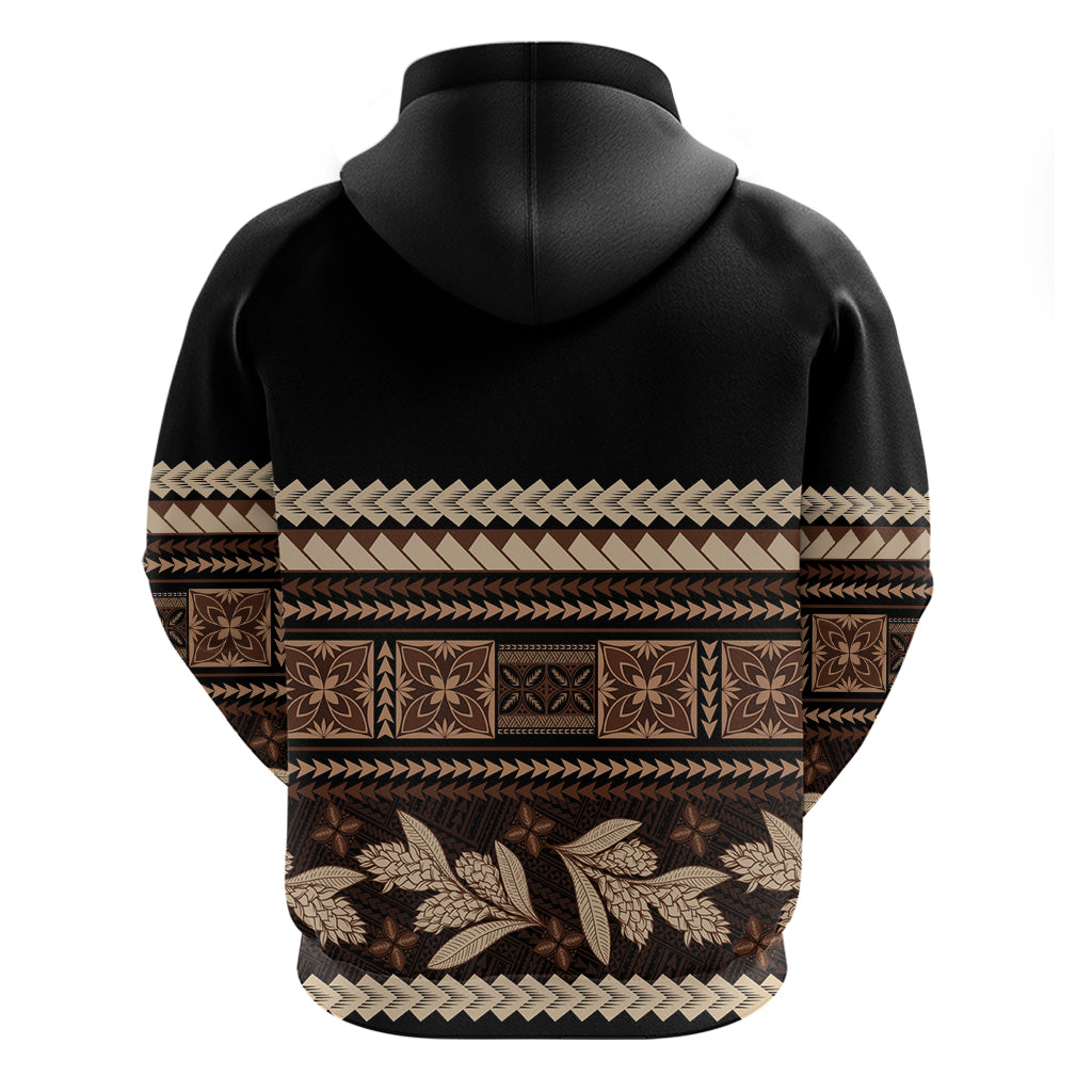 Black Samoa Siapo Teuila Flowers Hoodie LT14 - Polynesian Pride