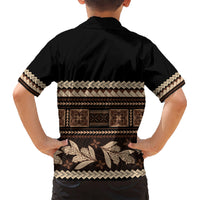 Black Samoa Siapo Teuila Flowers Kid Hawaiian Shirt LT14 - Polynesian Pride