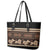 Black Samoa Siapo Teuila Flowers Leather Tote Bag