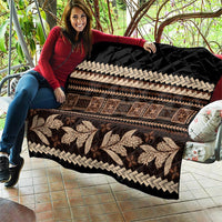 Black Samoa Siapo Teuila Flowers Quilt LT14 - Polynesian Pride