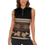 Black Samoa Siapo Teuila Flowers Women Sleeveless Polo Shirt