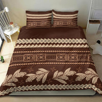 Brown Samoa Siapo Teuila Flowers Bedding Set LT14 - Polynesian Pride