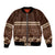 Brown Samoa Siapo Teuila Flowers Bomber Jacket