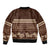 Brown Samoa Siapo Teuila Flowers Bomber Jacket