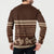 Brown Samoa Siapo Teuila Flowers Button Sweatshirt