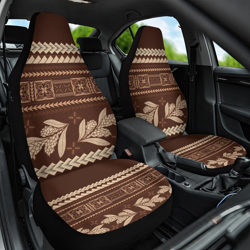 Brown Samoa Siapo Teuila Flowers Car Seat Cover LT14 One Size Brown - Polynesian Pride