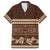 Brown Samoa Siapo Teuila Flowers Family Matching Long Sleeve Bodycon Dress and Hawaiian Shirt