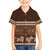 Brown Samoa Siapo Teuila Flowers Family Matching Off The Shoulder Long Sleeve Dress and Hawaiian Shirt