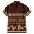 Brown Samoa Siapo Teuila Flowers Family Matching Off Shoulder Short Dress and Hawaiian Shirt