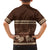 Brown Samoa Siapo Teuila Flowers Family Matching Short Sleeve Bodycon Dress and Hawaiian Shirt