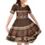 Brown Samoa Siapo Teuila Flowers Family Matching Short Sleeve Bodycon Dress and Hawaiian Shirt