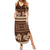 Brown Samoa Siapo Teuila Flowers Family Matching Summer Maxi Dress and Hawaiian Shirt