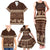 Brown Samoa Siapo Teuila Flowers Family Matching Tank Maxi Dress and Hawaiian Shirt