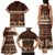 Brown Samoa Siapo Teuila Flowers Family Matching Tank Maxi Dress and Hawaiian Shirt