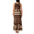 Brown Samoa Siapo Teuila Flowers Family Matching Tank Maxi Dress and Hawaiian Shirt