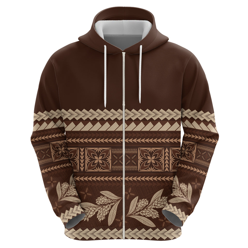 Brown Samoa Siapo Teuila Flowers Hoodie LT14 - Polynesian Pride