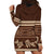 Brown Samoa Siapo Teuila Flowers Hoodie Dress