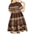 Brown Samoa Siapo Teuila Flowers Kid Short Sleeve Dress