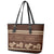 Brown Samoa Siapo Teuila Flowers Leather Tote Bag