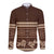 Brown Samoa Siapo Teuila Flowers Long Sleeve Button Shirt