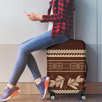 Brown Samoa Siapo Teuila Flowers Luggage Cover LT14 - Polynesian Pride
