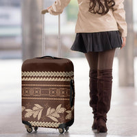 Brown Samoa Siapo Teuila Flowers Luggage Cover LT14 - Polynesian Pride