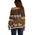 Brown Samoa Siapo Teuila Flowers Off Shoulder Sweater