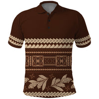 Brown Samoa Siapo Teuila Flowers Polo Shirt LT14 Brown - Polynesian Pride