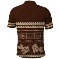 Brown Samoa Siapo Teuila Flowers Polo Shirt LT14 - Polynesian Pride