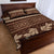 Brown Samoa Siapo Teuila Flowers Quilt Bed Set