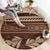 Brown Samoa Siapo Teuila Flowers Round Carpet