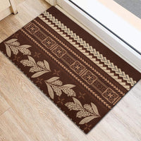 Brown Samoa Siapo Teuila Flowers Rubber Doormat LT14 - Polynesian Pride