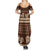 Brown Samoa Siapo Teuila Flowers Summer Maxi Dress