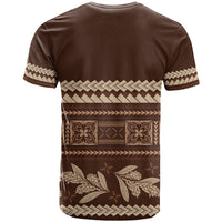 Brown Samoa Siapo Teuila Flowers T Shirt LT14 - Polynesian Pride