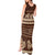 Brown Samoa Siapo Teuila Flowers Tank Maxi Dress