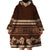 Brown Samoa Siapo Teuila Flowers Wearable Blanket Hoodie