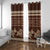 Brown Samoa Siapo Teuila Flowers Window Curtain