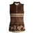 Brown Samoa Siapo Teuila Flowers Women Sleeveless Polo Shirt