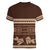 Brown Samoa Siapo Teuila Flowers Women V-Neck T-Shirt