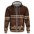 Brown Samoa Siapo Teuila Flowers Zip Hoodie