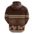 Brown Samoa Siapo Teuila Flowers Zip Hoodie