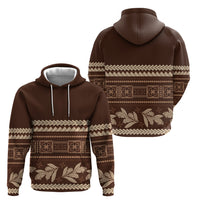 Brown Samoa Siapo Teuila Flowers Zip Hoodie LT14 - Polynesian Pride