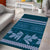 Dark Cyan Samoa Siapo Teuila Flowers Area Rug