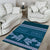 Dark Cyan Samoa Siapo Teuila Flowers Area Rug