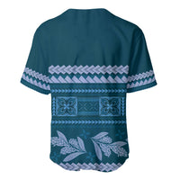 Dark Cyan Samoa Siapo Teuila Flowers Baseball Jersey LT14 - Polynesian Pride