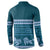 Dark Cyan Samoa Siapo Teuila Flowers Button Sweatshirt