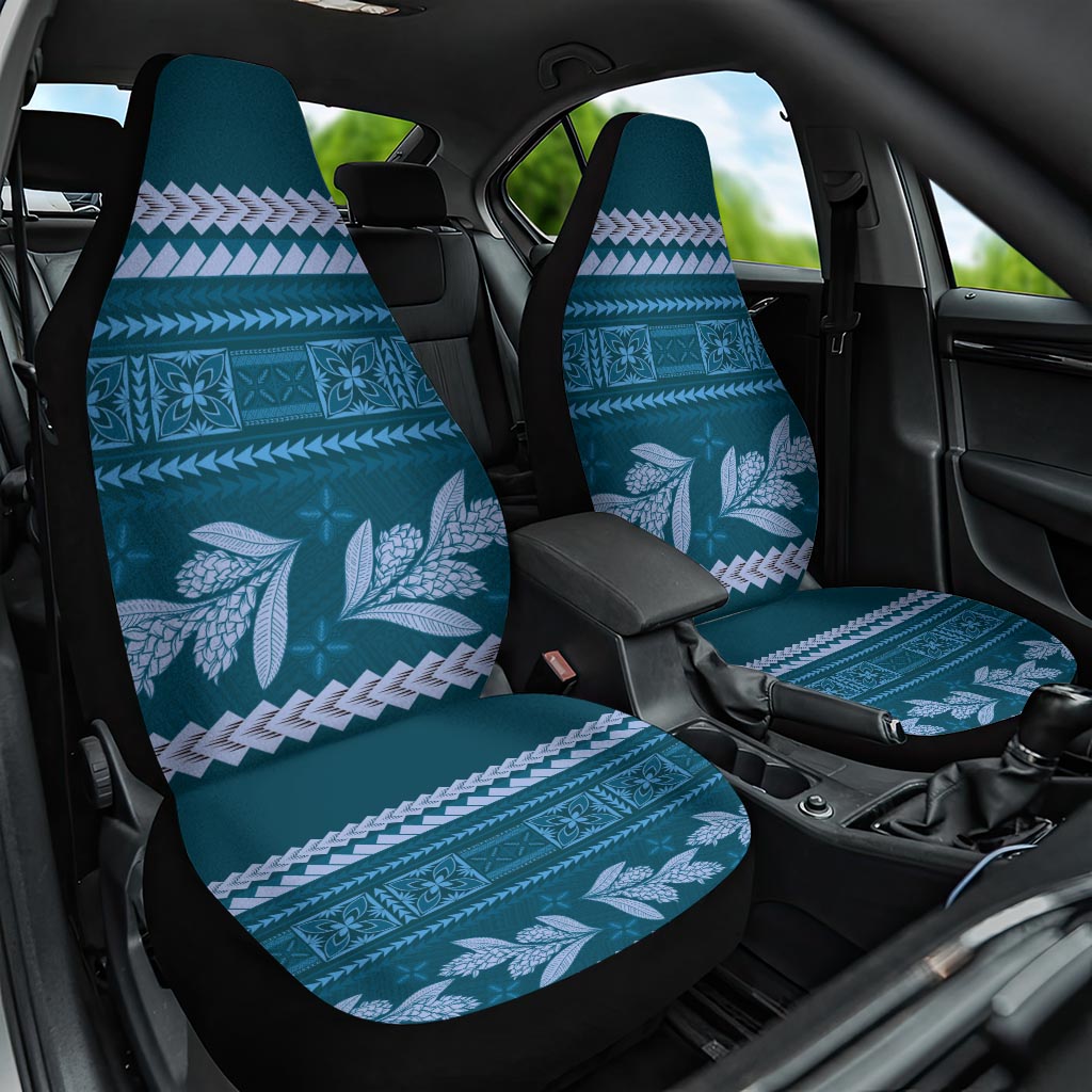 Dark Cyan Samoa Siapo Teuila Flowers Car Seat Cover LT14 One Size Dark Cyan - Polynesian Pride