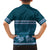 Dark Cyan Samoa Siapo Teuila Flowers Family Matching Puletasi and Hawaiian Shirt