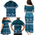 Dark Cyan Samoa Siapo Teuila Flowers Family Matching Puletasi and Hawaiian Shirt